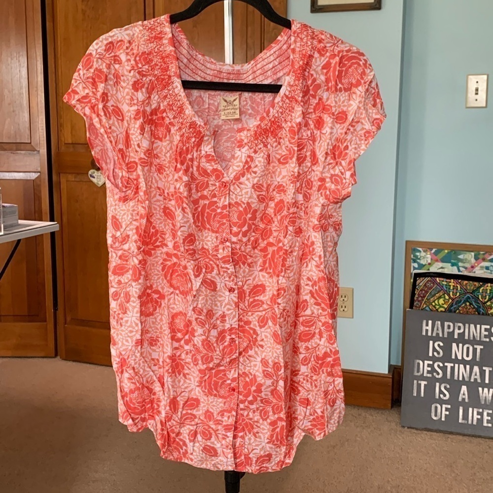 Lovely Sleeveless Peasant Blouse Size Large NWOT